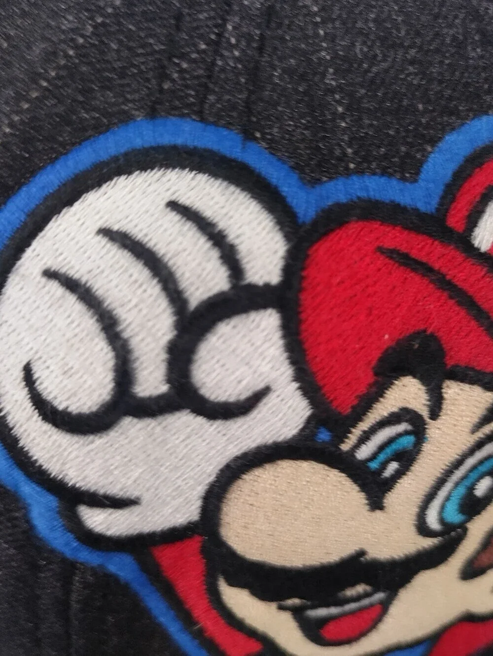 Super Mario Bros Hat (Nintendo) Black Pin-Striped Youth Small/Medium